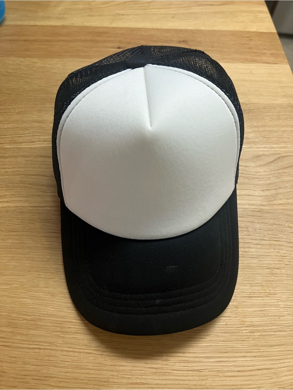 Classic Black & White Mesh Trucker Hat - Unbranded